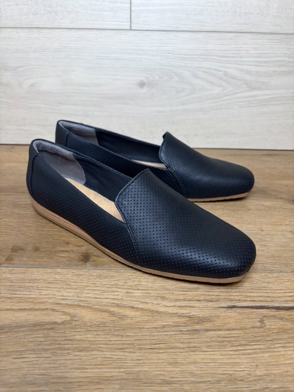 Dr Scholls Black Dawned Perforated Slip On Veda Loafers Women's Size 8M